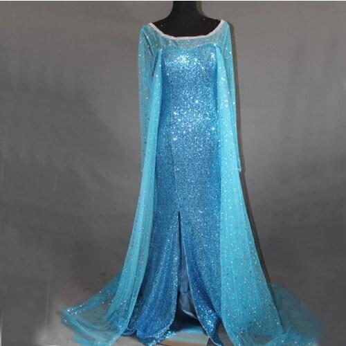 New Arrival Elsa Queen Adult Dress Women Girls Cosplay Costume For Halloween Christmas Party Custom Made