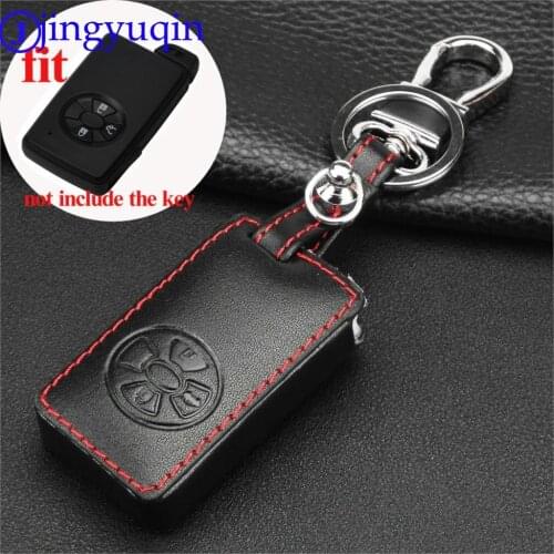 Jingyuqin 3 Buttons Leather Car Key Cover For Toyota Premio Avalon Camry Smart Keyless Case Wallet KeyChain