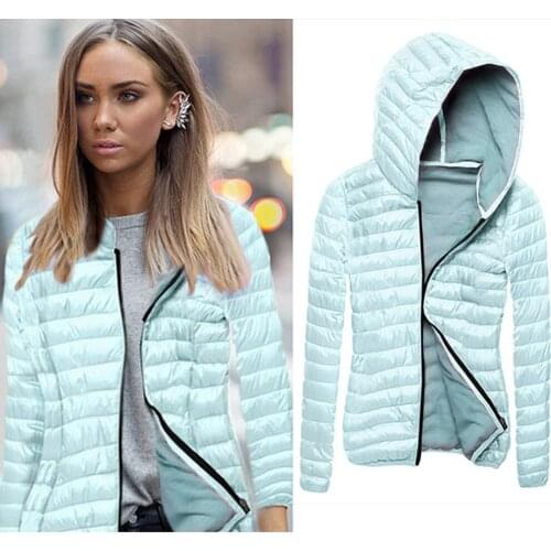 Fashion Women Coat Winter Overcoat Womens Long Sleeve Hooded Jackets Slim O-neck Ladies Parkas Zipper Jacket