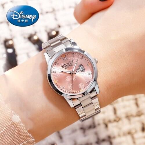 Disney Lady Fashion Casual Japan Quartz Wristwatch Calendar Date Week Luminous Hands Cute Girl Student Youth Woman Dress Clock