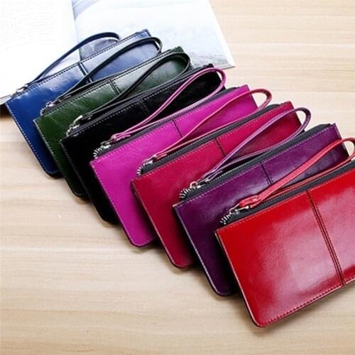 Fashion Women Wallet Wrist Handle Phone Case Long Section Money Pocket Pouch Handbag Womens Purse Card Holders