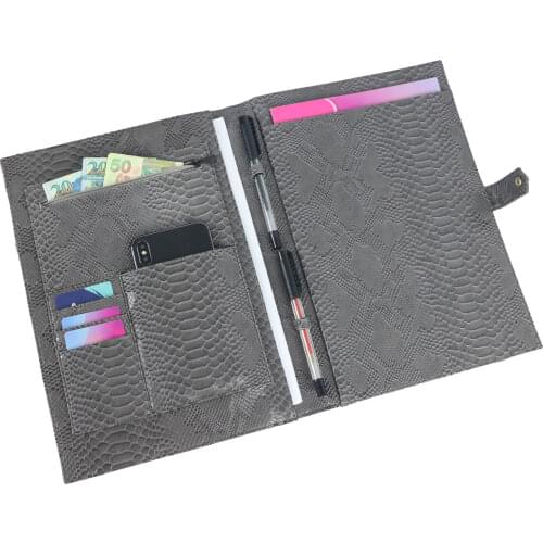 Monogrammed Letters Note Pad Document Bag Embrossed Python Pattern A4 File Holder High Quality Business Padfolio For Ipad Holder