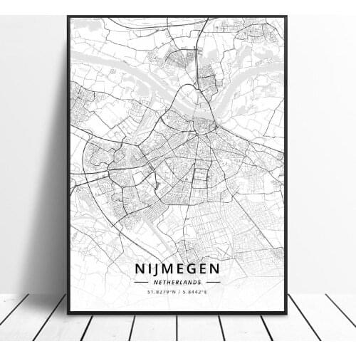 MT1939 Venlo Enschede Tilburg Deventer Netherlands Map Poster Painting Art Poster Print Canvas Home Decor Picture Wall Print