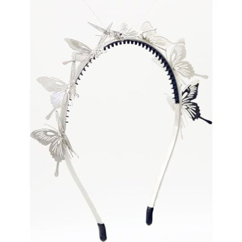 2021 NEW SPRING SUMMER STYLE fashion bridal dressy hairband metal butterfly silver and gold hairband girls fashion headband