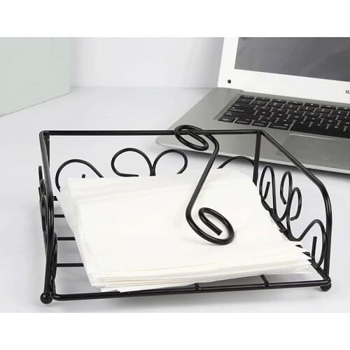 Simple wrought iron kitchen paper towel basket hotel restaurant paper towel rack Hotel Iron Napkin Paper Case Towel Paper Shelf