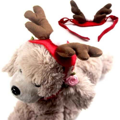 Christmas Party Decor Dog Cat Cotton Headband Lovely Antler Shape Pet Grooming Products Adjustable Pet Hair Accessories
