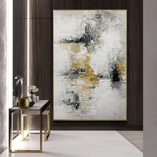 Hand Painted Abstract Textured Oil Painting On Canvas Art Modern Abstract Wall Art Picture For Living Room Home Decor Unframed