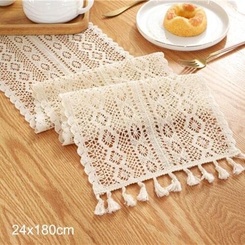 Christmas Restaurant Table Decoration Tablecloth Dining Room Hollow White Lace Table Cover Home Decor 140/160/180cm