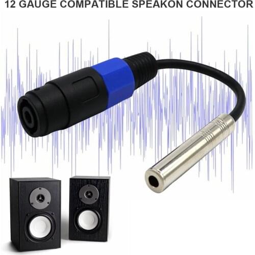 Audio Cable Adapter Connector for 12 Gauge Speakon Male to 1/4" Female Noise Isolation Convertor