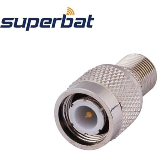 Superbat 5pcs TNC-F Adapter TNC Plug to F Jack Straight RF Coaxial Connector