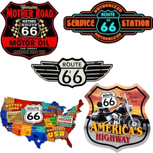 CORVETTE ROUTE Route 66 Service Sign JDM Car Sticker Windshield Bumper Motorcycle Helmet Decal High Quality KK Vinyl Cover