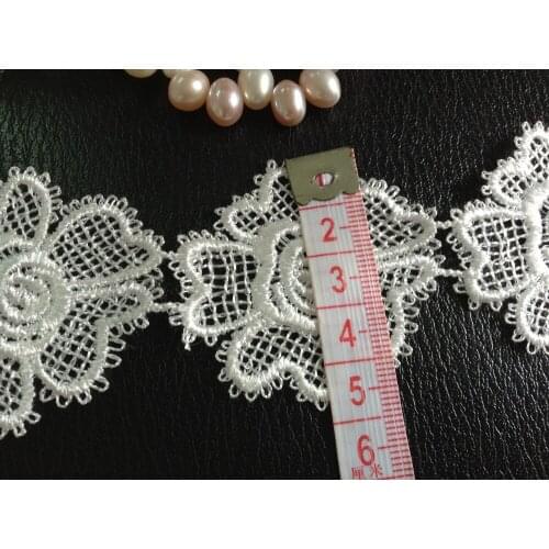 5cm Water Soluble Embroidered flower Lace trimmings,lace appliques patches trim,XERY103k