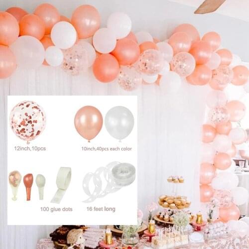 Rose Gold Confetti Balloons Arch Garland Kit Wedding Decoration Anniversary Globos Baby Shower Supplies Home Decor Kids Adults