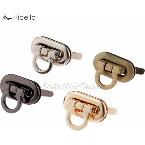 1set Bag Clasp Zinc Alloy Twist Turn Lock Craft Snap Buckle for Bag Purse Luggage Leather Shoes Accessories 4 color Hicello