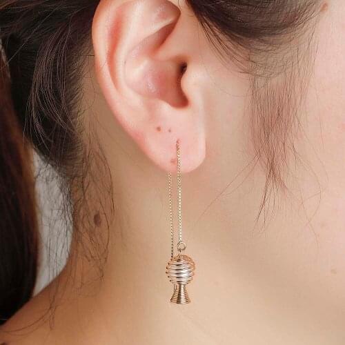 QIMING Simple Long Pearl Earrings For Women Female Wedding Jewelry Party Vintage Drop Dangle Earrings Gold Chain Fashion Ear