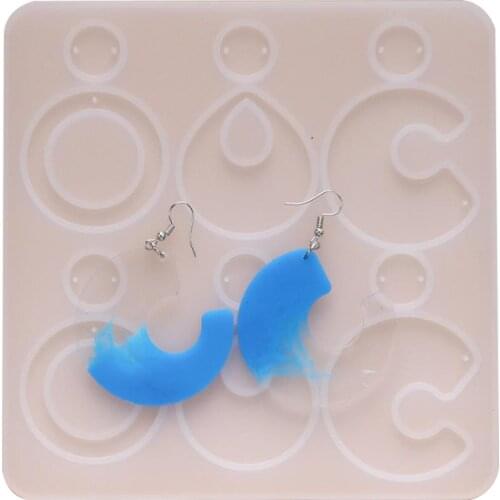 1pc Earrings Silicone Mold Lightweight Silicone Pendant Mold Jewelry Casting Mold DIY Jewelry Tools Accessories Without Earrings