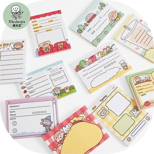 10set Kawaii Stationery Stickers Cute Girl Molinta Diary Planner Decorative Mobile Stickers Scrapbooking DIY Craft Stickers