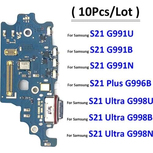 10Pcs/lot, USB Charging Charger Port Board Flex Cable Connector For Samsung S21 Plus Ultra G991U G991B G991N G996B G998B G998N