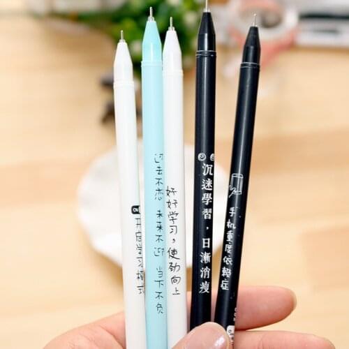 10PC Creative Personality Written Word To Top Students Make Friends Pen Black Student Stationery Pen Wholesale