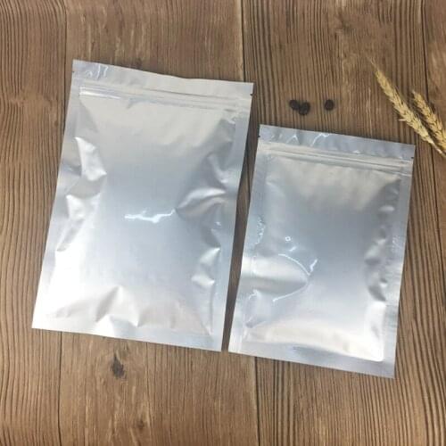 100pcs Pure aluminum foil bag coffee sealed pocket, flat bottom aluminum foil food packaging bag wolfberry seal bag wholesale