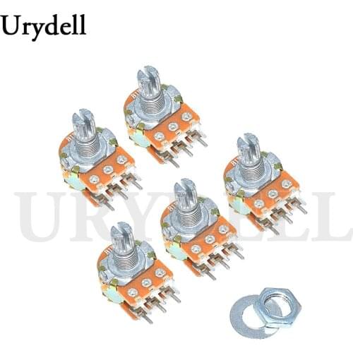 5pcs WH148 B1K 2K 5K 10K 20K 50K 100K 250K 500K 1M 6Pin Double Potentiometer L15 New and Original