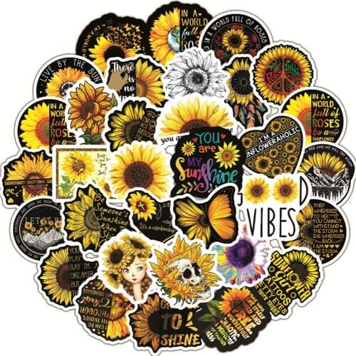 50PCS Sunflower you are my sunshine Stickers Decal to DIY Scrapbook Laptop Guitar PS4 Car Helmet Classic Toy Sticker