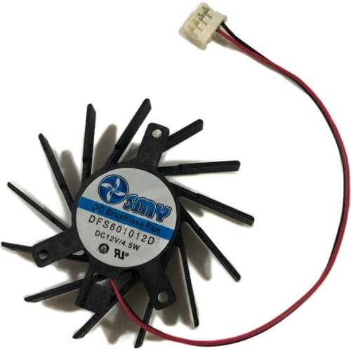 5510 DFS601012L DC12V5.5CM 55MM 2pin Plug 2wire Black and Blue SMY Cooler Fan For Video Graphics Card Cooling