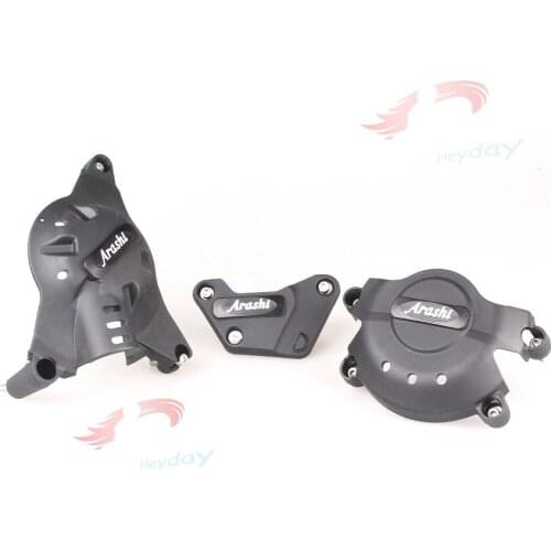 Arashi LOGO For YZF-R6 Engine Cover Set Guard Protector Engine Case Cover Guard 2006-2016
