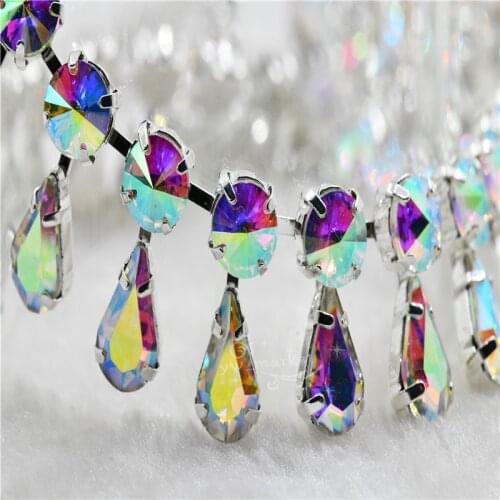 Empty silver link chain for necklace handmade chains for dragqueen with Pendants