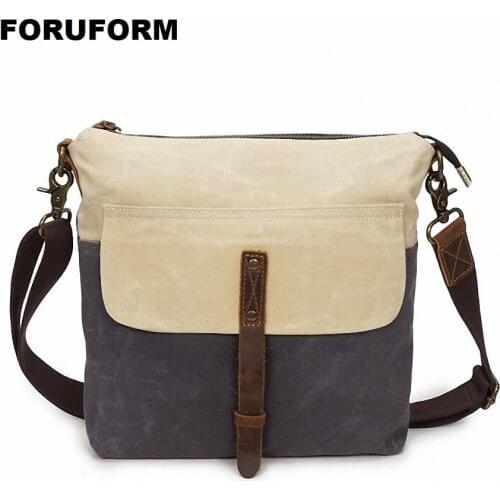 Business Messenger Bags For Men Shoulder Bag Waterproof Canvas Crossbody Shoulder Pack Retro Casual Office Travel Bag LI-2617