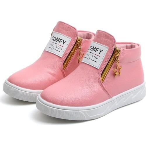 Spring Autumn Fashion Child Boots For Boys Girls Leather Boots Shoes Causal Flat Children Martin Boot Shoes 26-36 Kids Boot