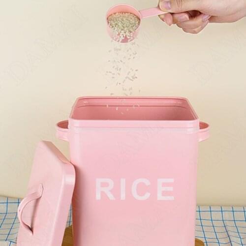 European Metal Storage Jar with Lid Painted Seal Bathroom Washing Powder Organizer Kitchen Cereal Dispenser Home Decoration