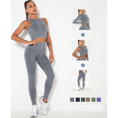 Yoga Set Sport Outfit For Woman Workout Clothes For Women Long Sleeve Crop Top Sports Bra Gym Leggings Seamless Fitness Clothing