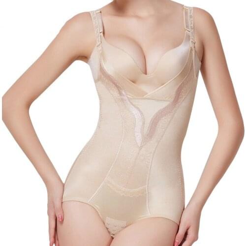 Shaper Pulling Underwear Plus Size Waist Corsets Crotch Buckle High-elastic Shapewear Floral Body Bodysuits Body For Women spanx
