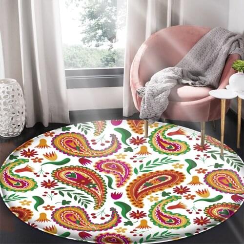 Fashion Paisley Style Pattern Carpet Non-slip Bath Mat Soft Fluffy Good Quqlity Flannel Living Room Bedroom Decorative Carpet