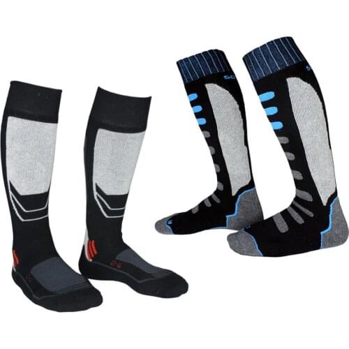 2 Pairs Winter Thermal Long Ski Snowboarding Sports Towel Socks EU 43-46 for Men and Women Diving Rafting Boating Sports Socks