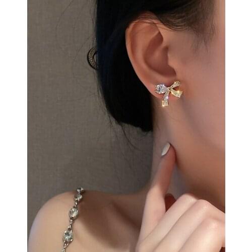 New personality creative bow earrings luxury fashion casual dance party earrings for women holiday gift jewelry
