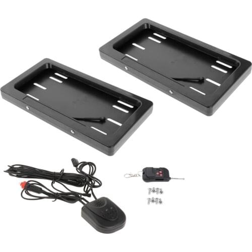 Professional Shutter Cover Sensitive Remote Control Plastic Iron Electric Stealth License Plate Frame for USA Standard Cars