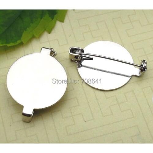 Blank Brooches Base Back Pins Settings Flat Circle Glue Pad Cabochons Findings Jewelry Making Multi-color Plated Metal Wholesale