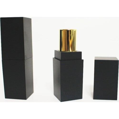 Empty plastic tube for lip sticker 12.1 matte black color cosmetic packing