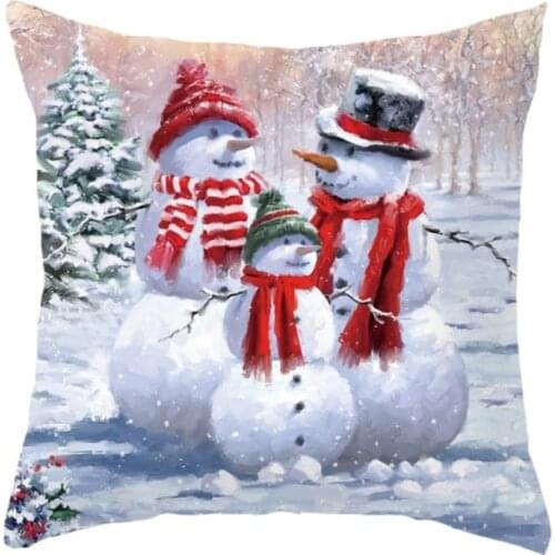 Christmas Day elements Series Pillow Case Breathable and safe fabric One-sided pattern peach velvet material pillowcase