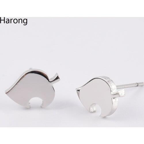 3 / Colors Animal Crossing Copper Quality Earrings Leaves Small Cute Stud Earrings Female Jewelry Wedding Party Accessories
