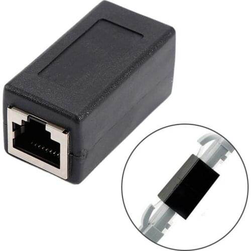 Network Dual-Pass Mini Black Network Connector Portable Female To Female Ethernet LAN Connection Adapter Extender Adapter