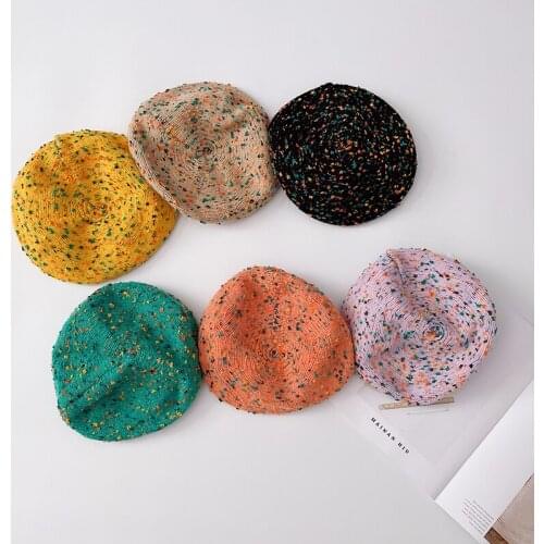 FOCUSNORM 6 Colors Infant Kids Girls Boys Knitted Beret Hat Toddler Woolen Hat Knitted Hat Beanie Turban Hat