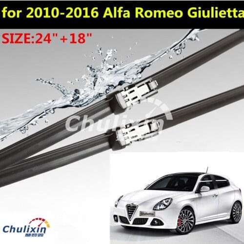 2pcs/lot Wiper blades for 2010-2016 Alfa Romeo Giulietta 24"+18" fit push button type wiper arms only window wiper