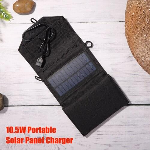 SunPower Folding 10.5W Solar Cell Panel Charger Portable USB Output for Smartphone Camping Hiking Power Supply Charging Device