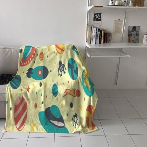 Special Throw Blanket For Bed Space Planet Technology Nap Traveling Soft Flannel Blanket Childrens Bedroom Bedspreadc
