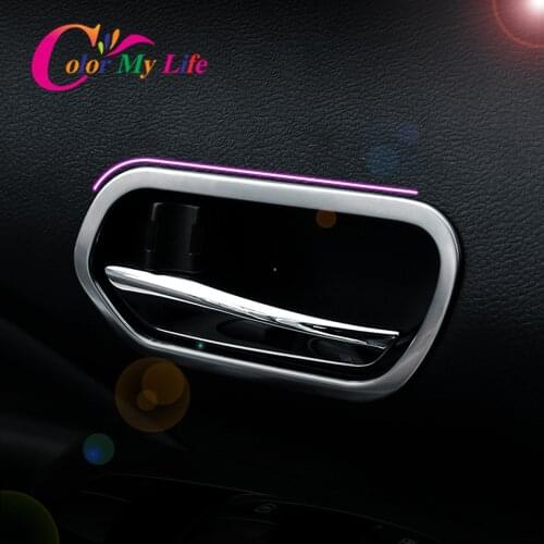 Color My Life 4Pcs/Set Car Inner Door Handle Bowl Circle Trim for Nissan Kicks 2017 - 2021 Stainless Steel Door Accessories
