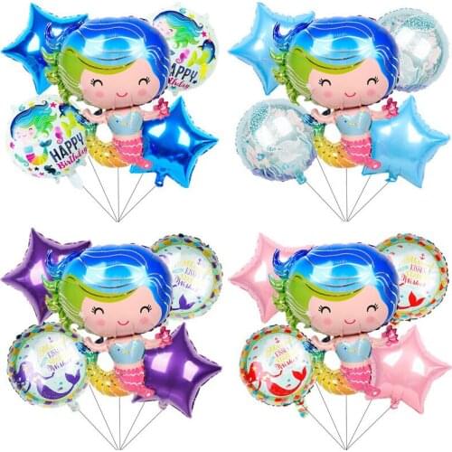 Hot Mermaid Balloons Star Foil Balloon Lovely Girls' Gifts Birthday Party Decoration Baby Shower Kid Faovr Wedding Supplies