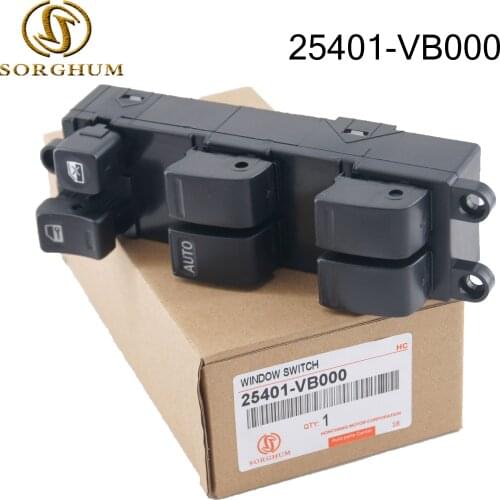 High Quality Power Window Console Switch 25401-VB000 For Nissan Almera Tino 25401-6Z500 25401-5M000 25401VB000